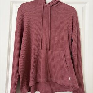 Billabong Dusty Rose Waffle Knit Hooded Pullover
